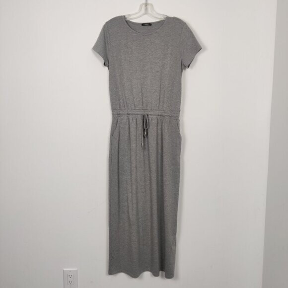 LC Waikiki Women's Short Sleeve Maxi Dress in Silver Gray Size EU 40 Casual - Picture 1 of 12